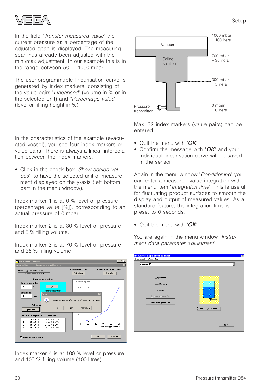 VEGA D84 Hydrostatic pressure transmitter User Manual | Page 38 / 44