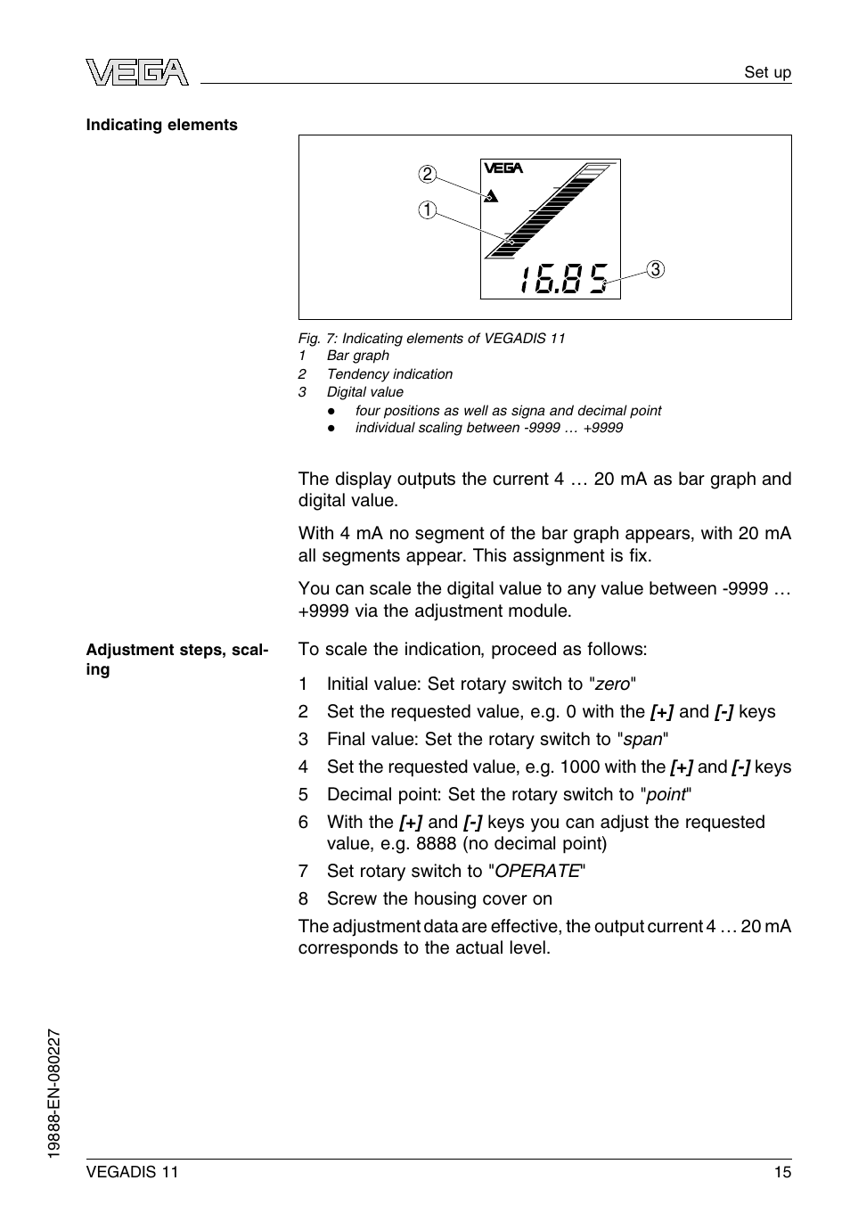 VEGA VEGADIS 11 User Manual | Page 15 / 24