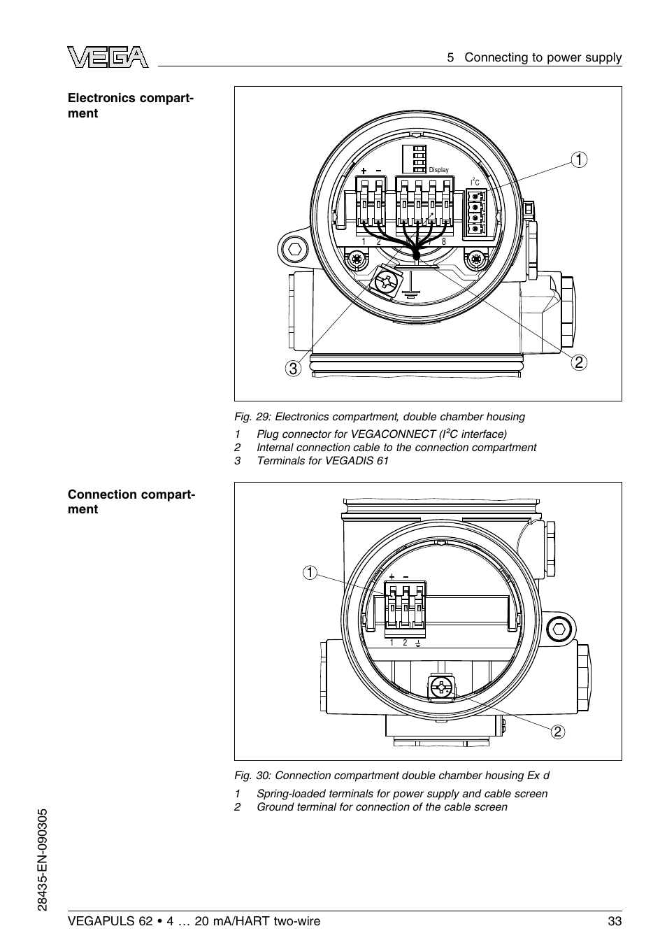 VEGA VEGAPULS 62 (≥ 2.0.0 - ≤ 3.8) 4 … 20 mA_HART two-wire User Manual | Page 33 / 80