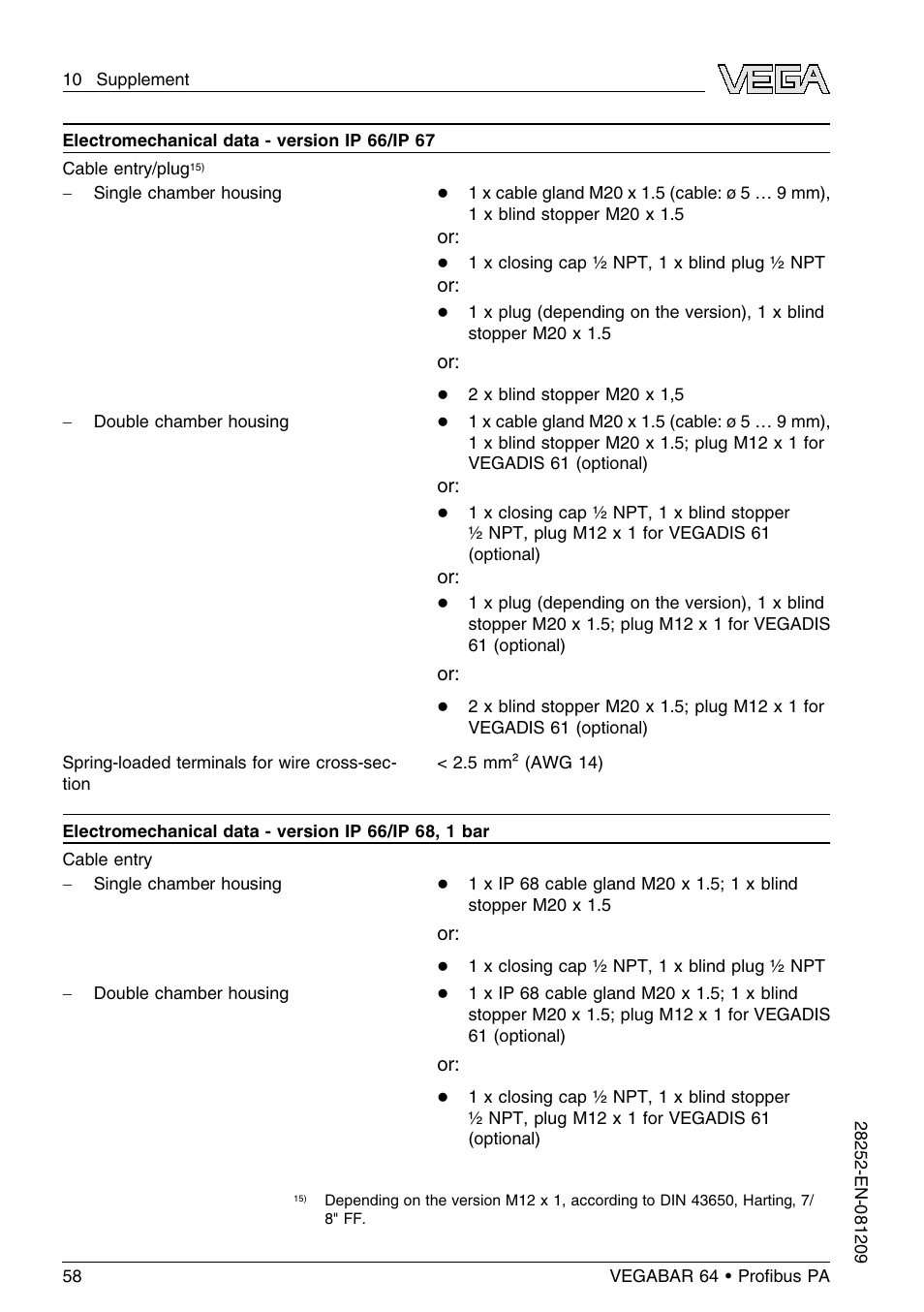 VEGA VEGABAR 64 Proﬁbus PA User Manual | Page 58 / 80