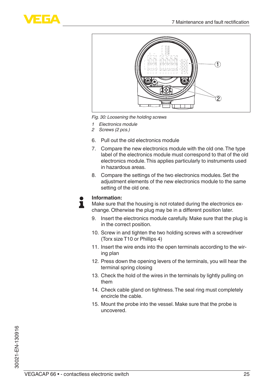 VEGA VEGACAP 66 - contactless electronic switch User Manual | Page 25 / 36