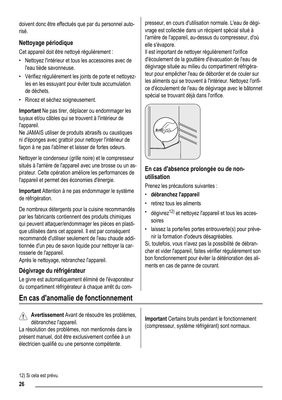 En cas d'anomalie de fonctionnement | ZANKER ZKK 8023 User Manual | Page 26 / 44