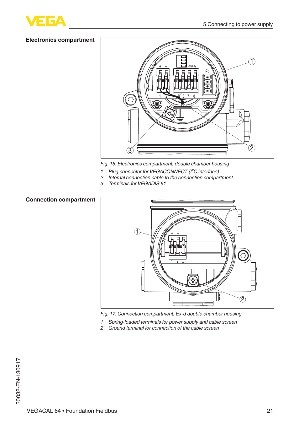 VEGA VEGACAL 64 Foundation Fieldbus User Manual | Page 21 / 48