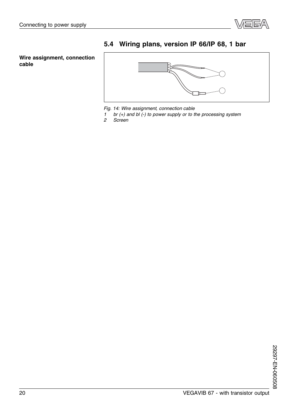 VEGA VEGAVIB 67 - transistor output User Manual | Page 20 / 40