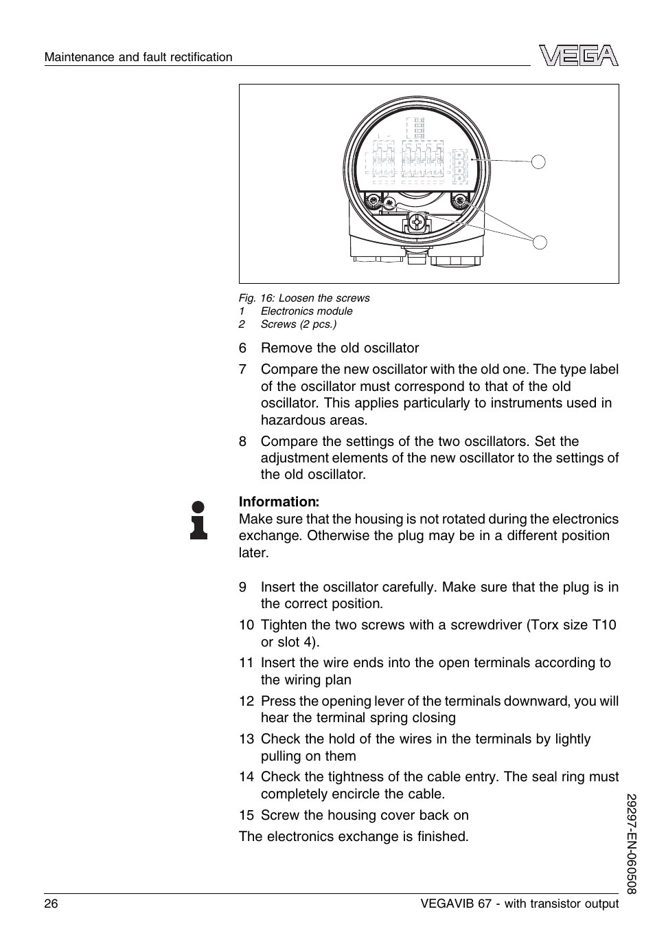 VEGA VEGAVIB 67 - transistor output User Manual | Page 26 / 40