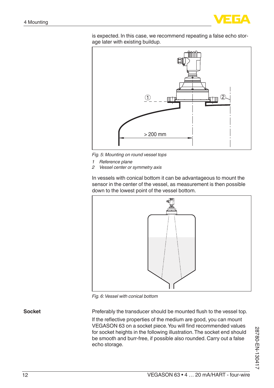 VEGA VEGASON 63 4 … 20 mA_HART - four-wire User Manual | Page 12 / 48