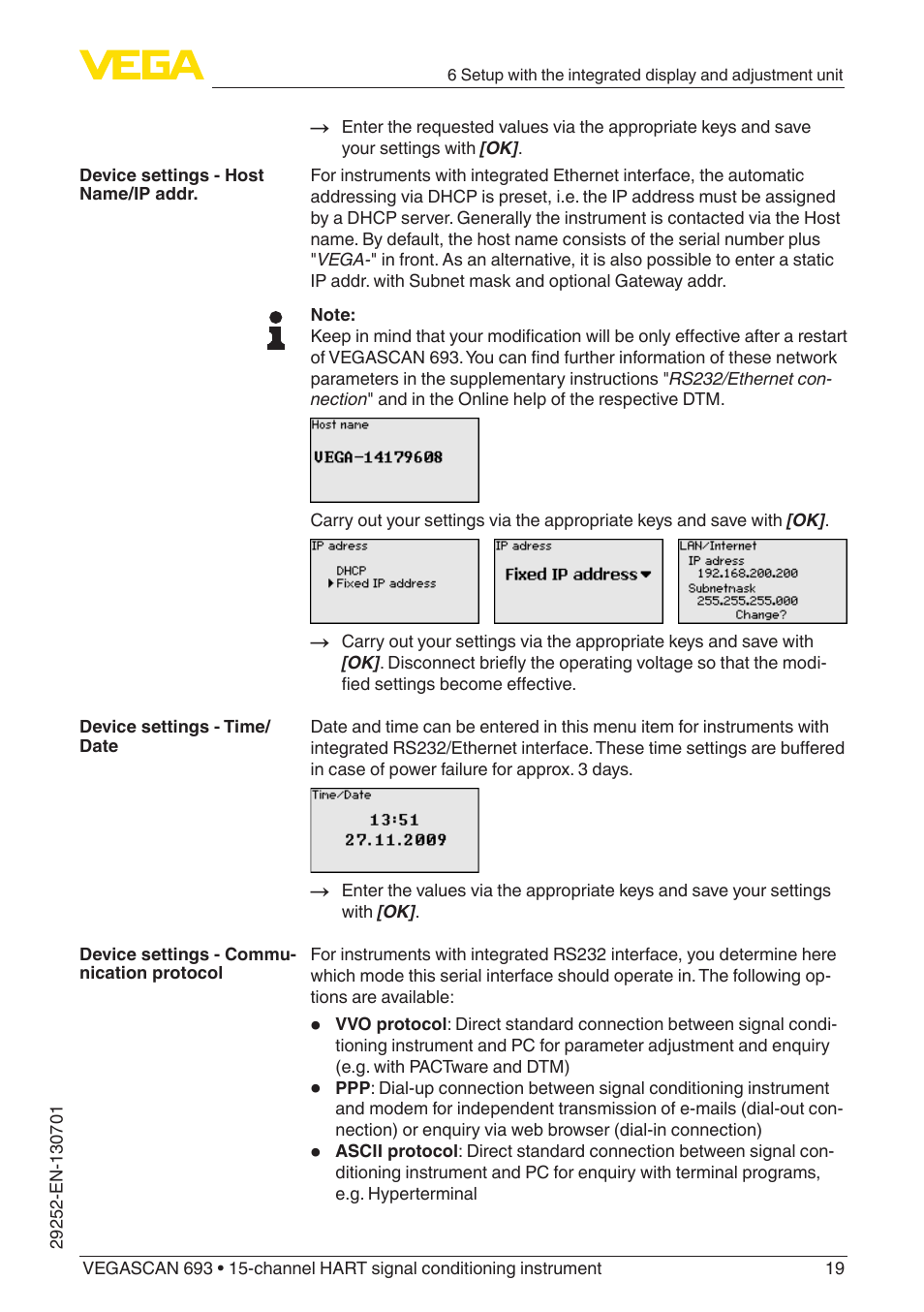 VEGA VEGASCAN 693 User Manual | Page 19 / 48