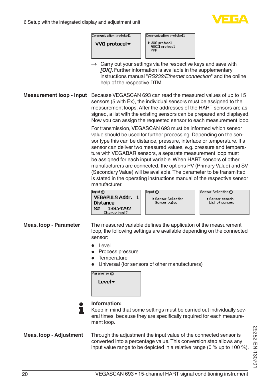 VEGA VEGASCAN 693 User Manual | Page 20 / 48