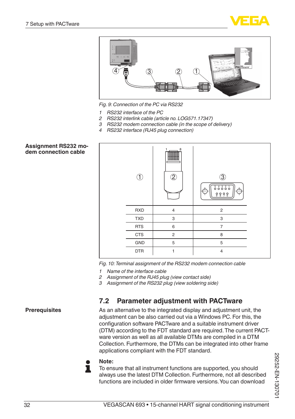 2 parameter adjustment with pactware | VEGA VEGASCAN 693 User Manual | Page 32 / 48