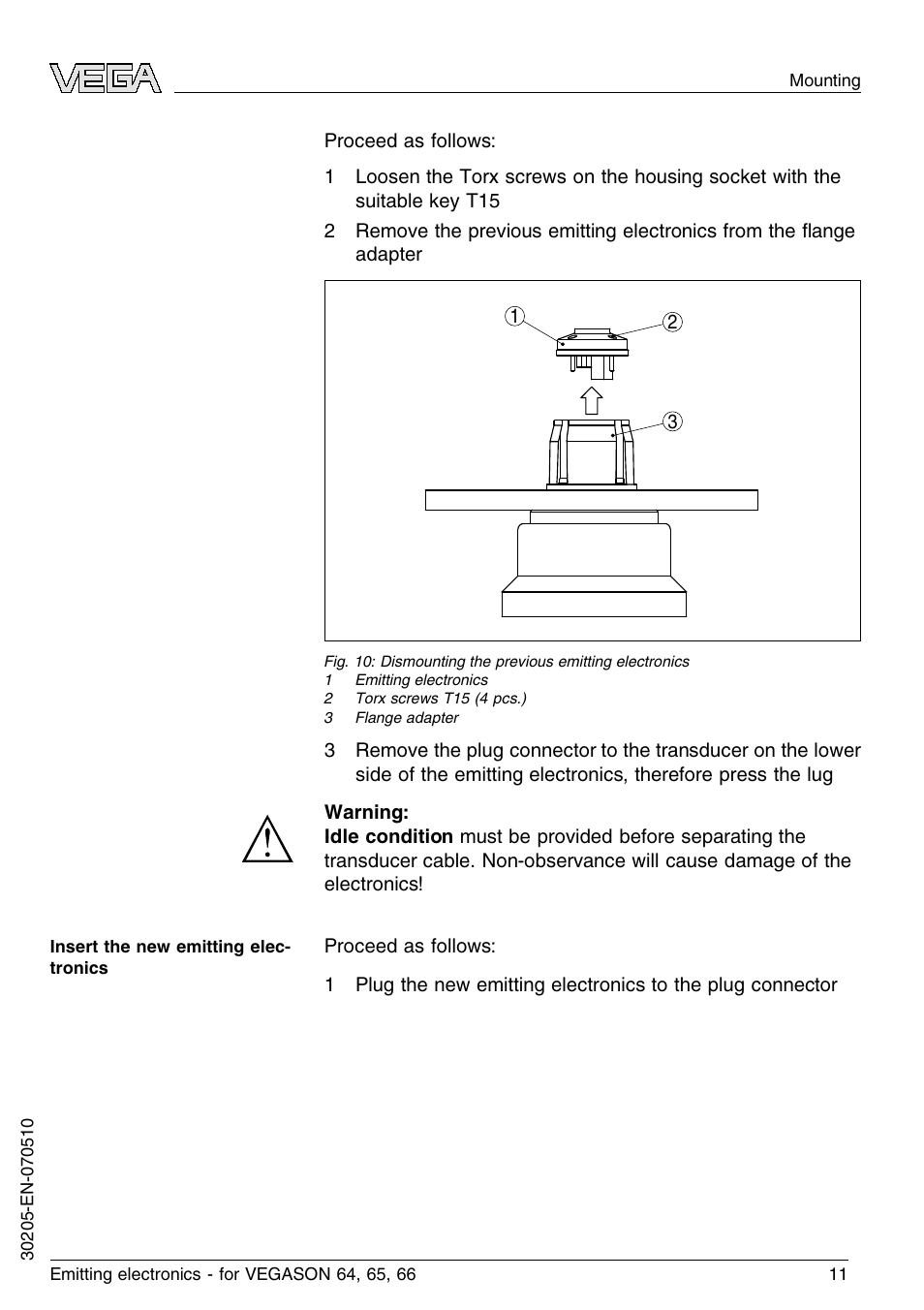 VEGA VEGASON 66 Emitting electronics User Manual | Page 11 / 24