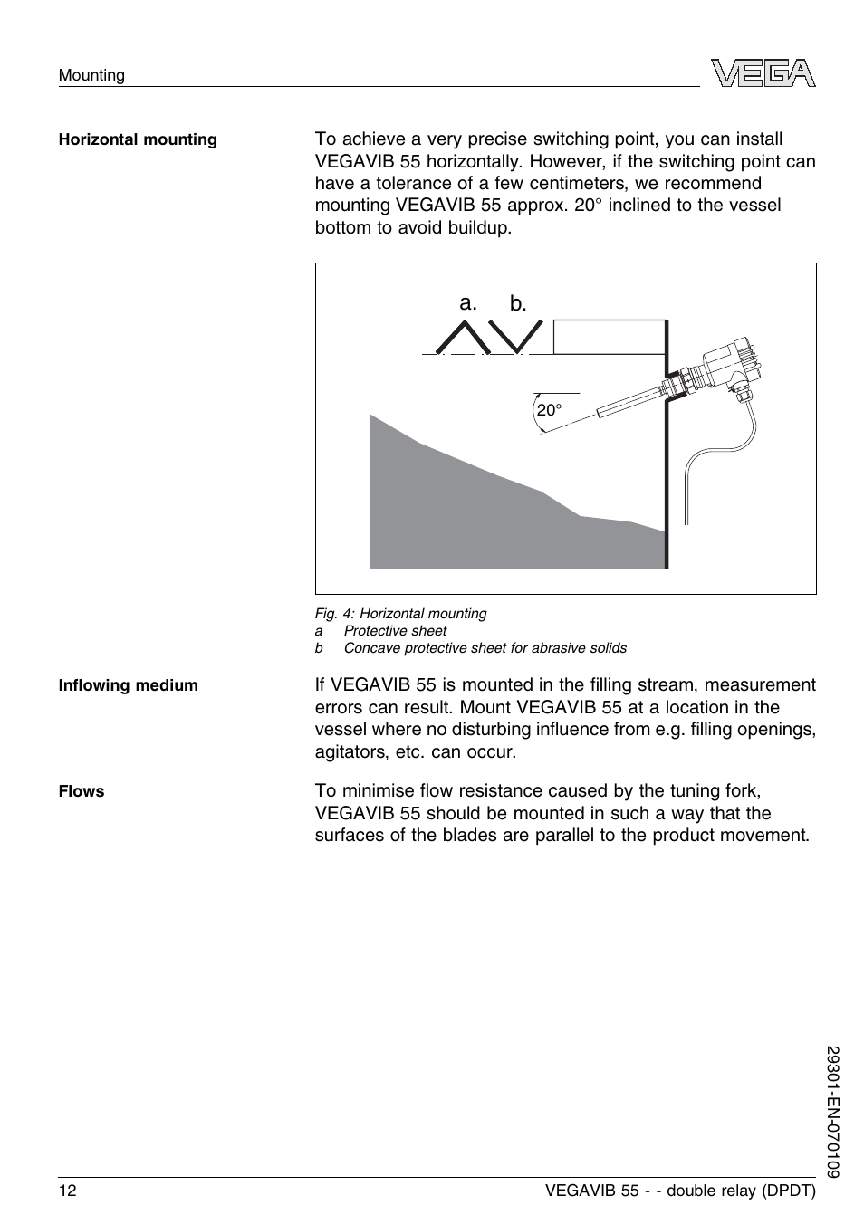 A. b | VEGA VEGAVIB 55 - double relay (DPDT) User Manual | Page 12 / 32