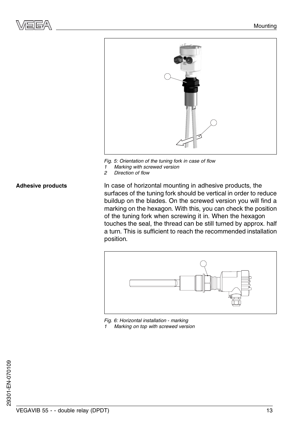 VEGA VEGAVIB 55 - double relay (DPDT) User Manual | Page 13 / 32