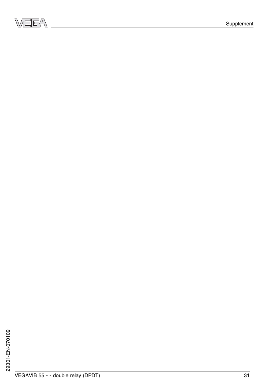 VEGA VEGAVIB 55 - double relay (DPDT) User Manual | Page 31 / 32