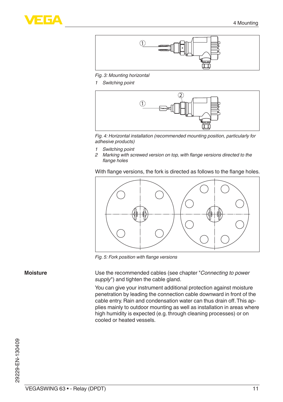 VEGA VEGASWING 63 - Relay (DPDT) User Manual | Page 11 / 36