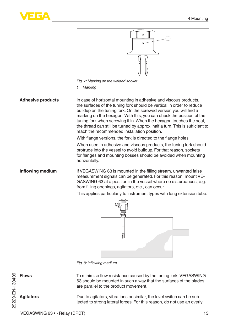 VEGA VEGASWING 63 - Relay (DPDT) User Manual | Page 13 / 36