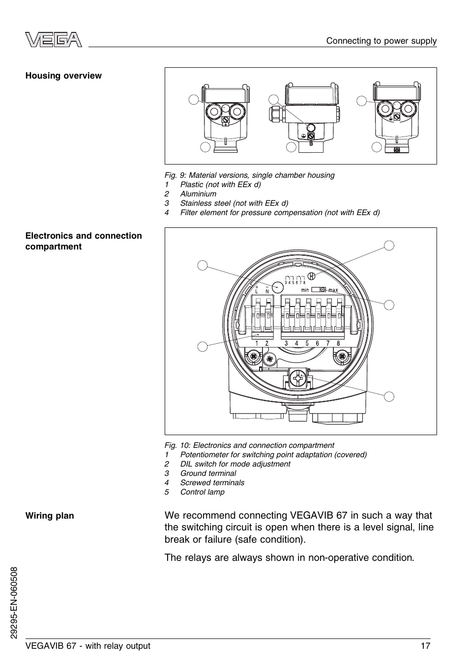 VEGA VEGAVIB 67 - relay output User Manual | Page 17 / 36