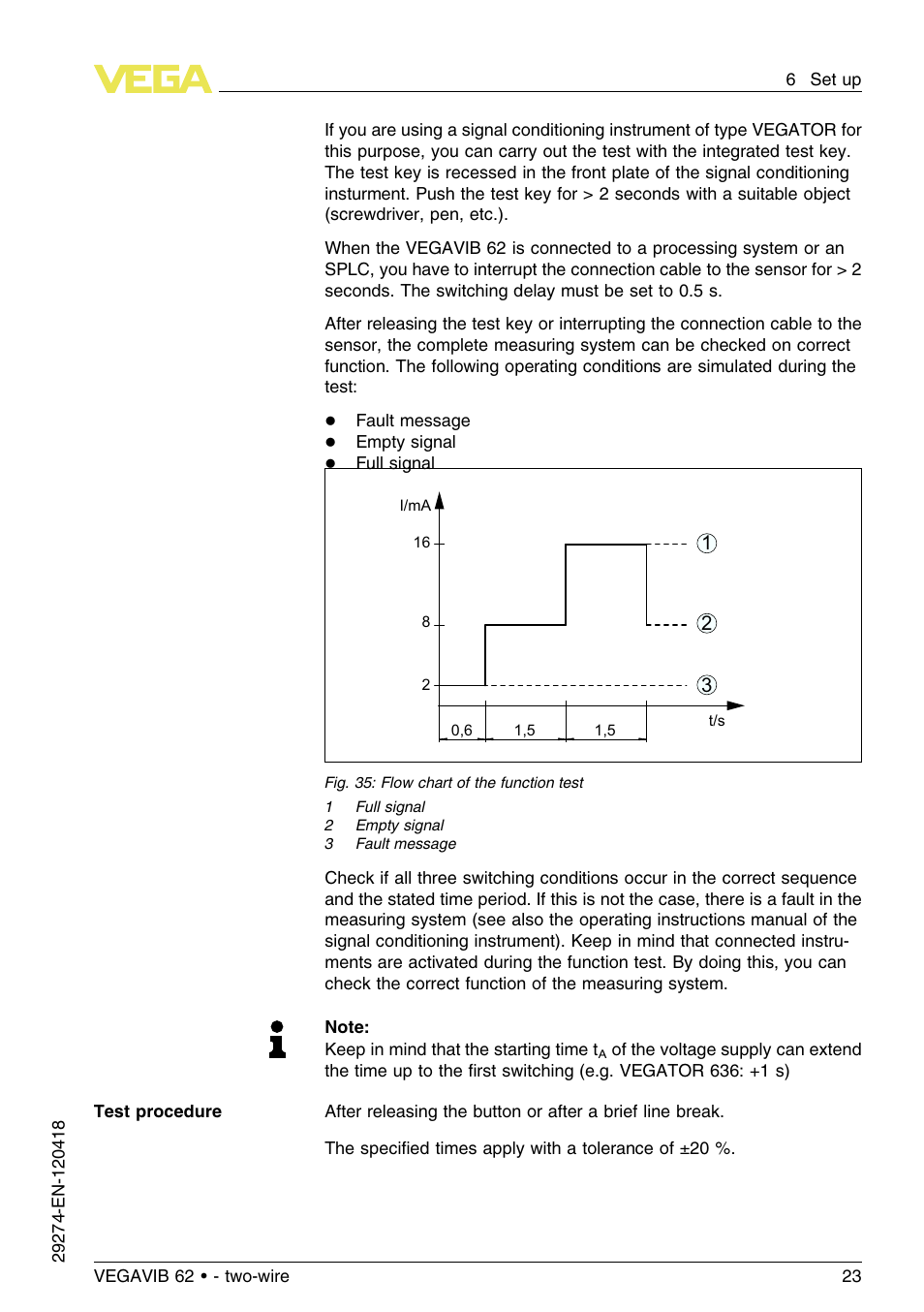 VEGA VEGAVIB 62 - two-wire User Manual | Page 23 / 40