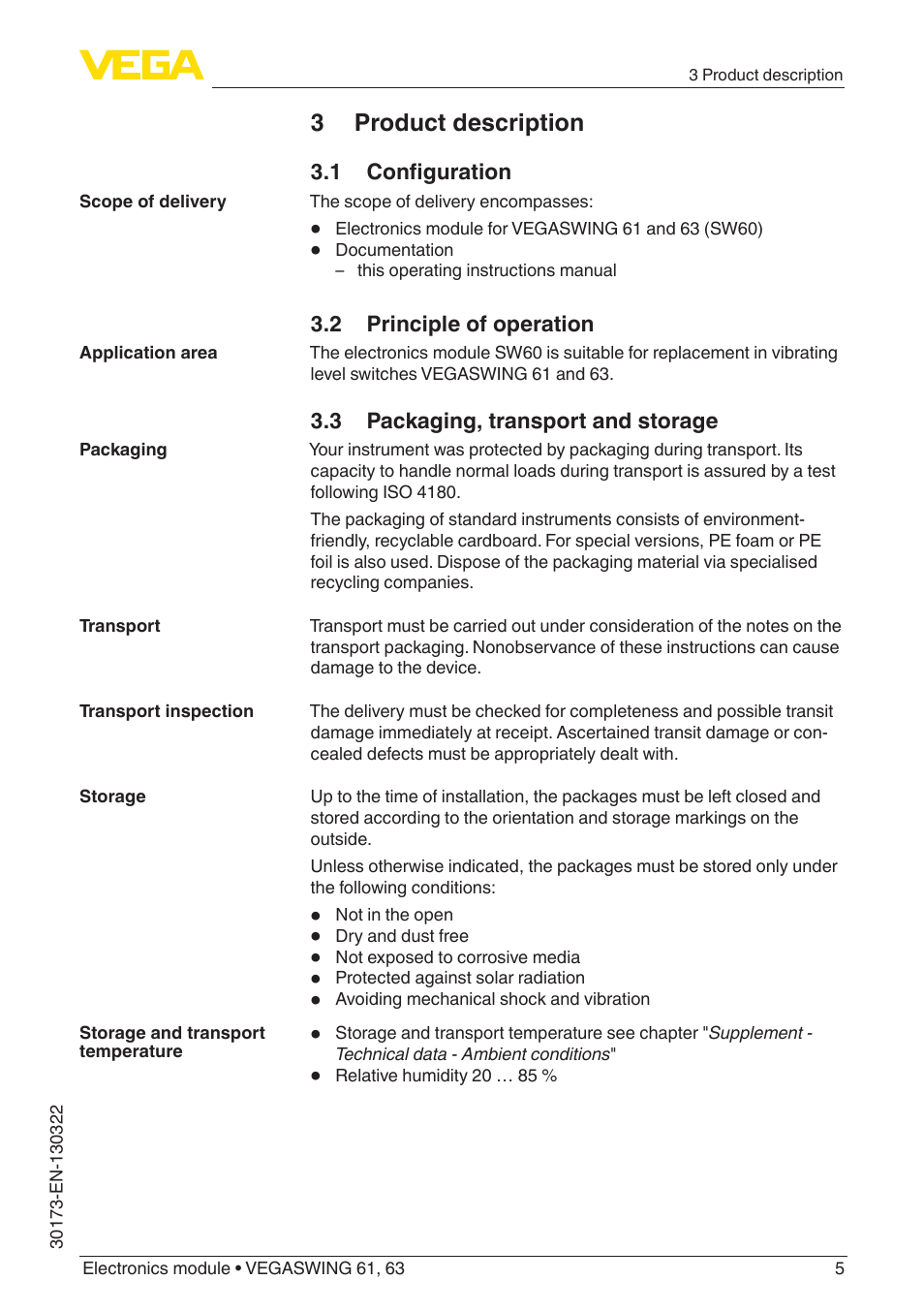 3 product description | VEGA VEGASWING 63 Electronics module User Manual | Page 5 / 12