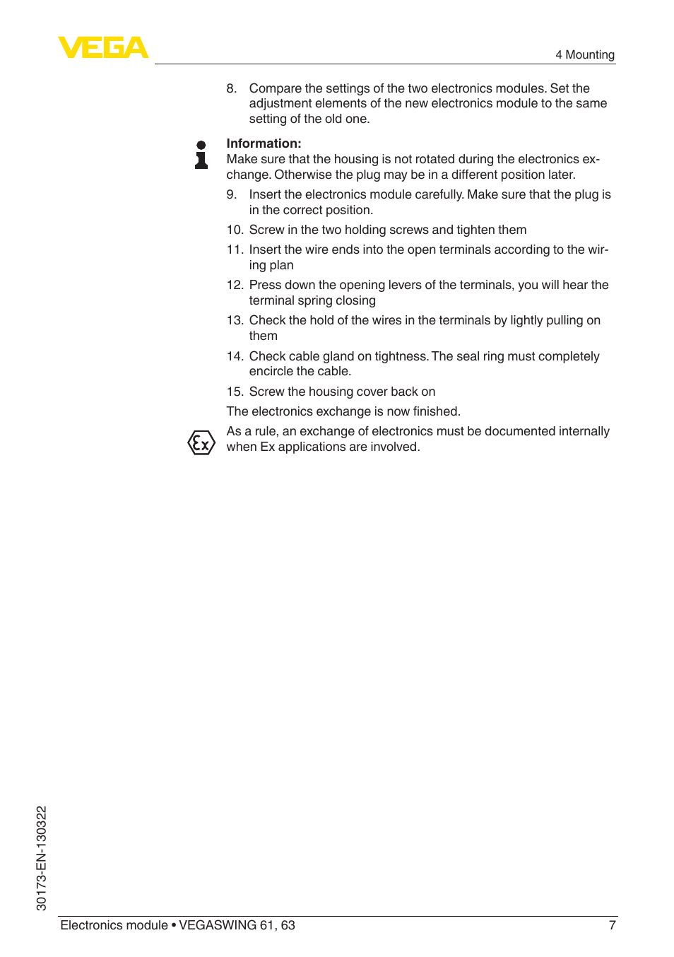 VEGA VEGASWING 63 Electronics module User Manual | Page 7 / 12