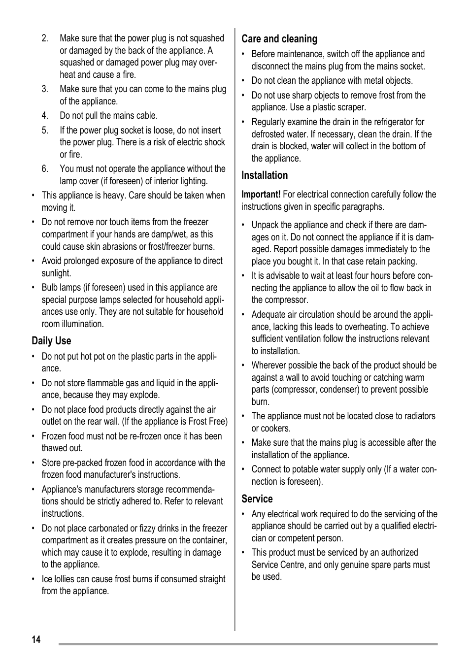ZANKER KBU 12401 DK User Manual | Page 14 / 48