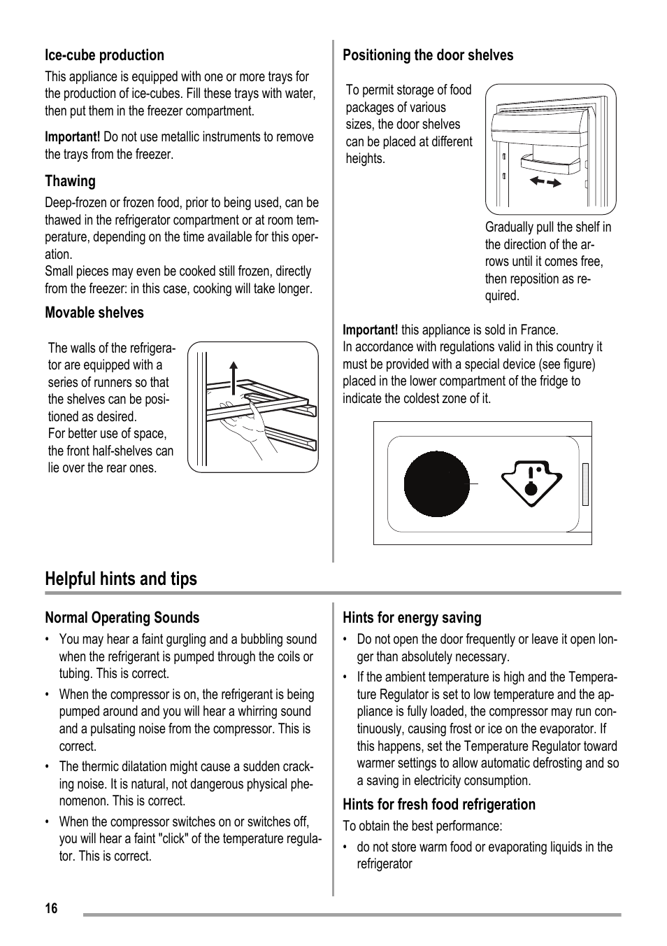 Helpful hints and tips | ZANKER KBU 12401 DK User Manual | Page 16 / 48