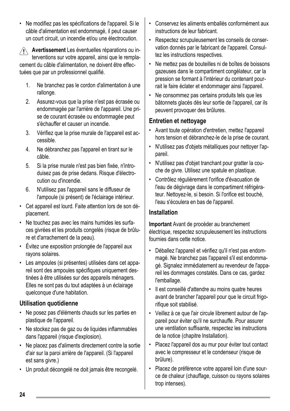 ZANKER KBU 12401 DK User Manual | Page 24 / 48