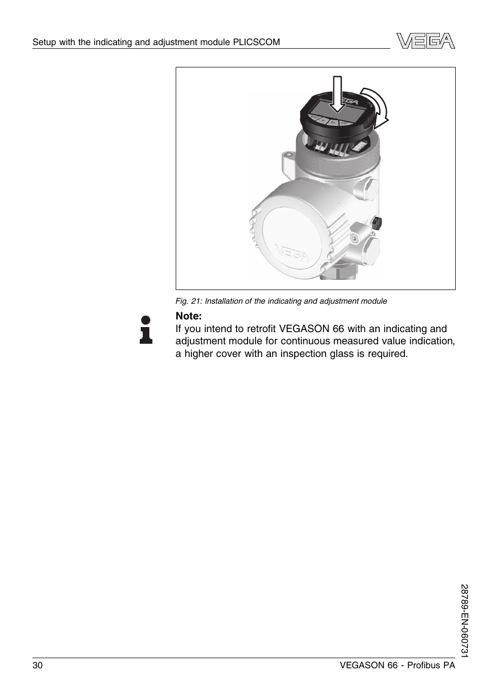 VEGA VEGASON 66 Proﬁbus PA User Manual | Page 30 / 64