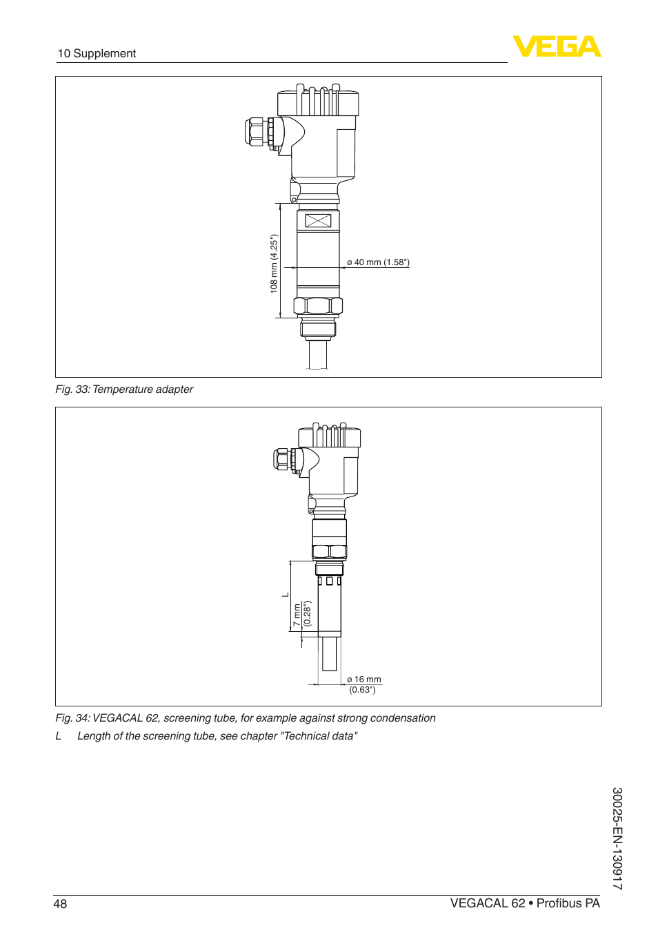 VEGA VEGACAL 62 Profibus PA User Manual | Page 48 / 52