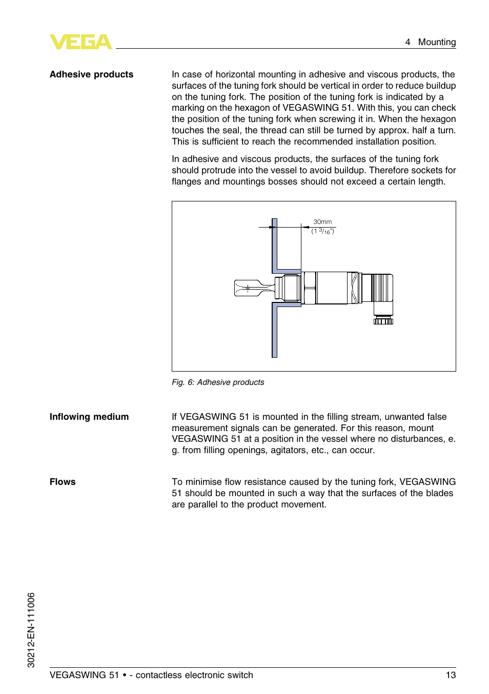 VEGA VEGASWING 51 - contactless electronic switch User Manual | Page 13 / 36