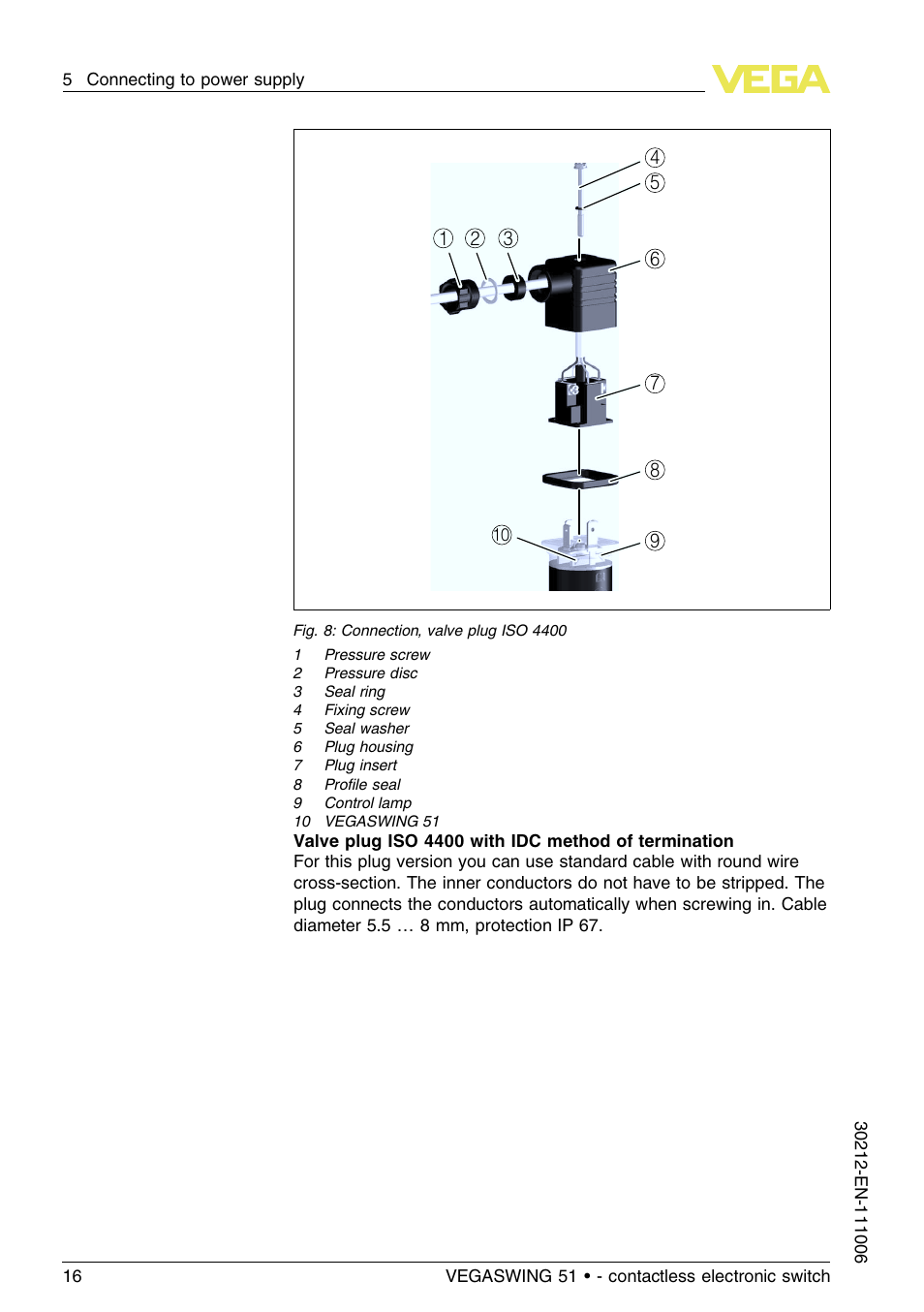 VEGA VEGASWING 51 - contactless electronic switch User Manual | Page 16 / 36
