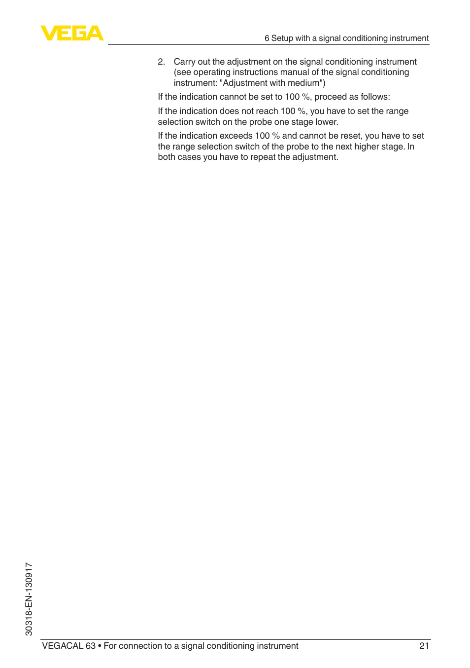 VEGA VEGACAL 63 For connection to a signal conditioning instrument User Manual | Page 21 / 36