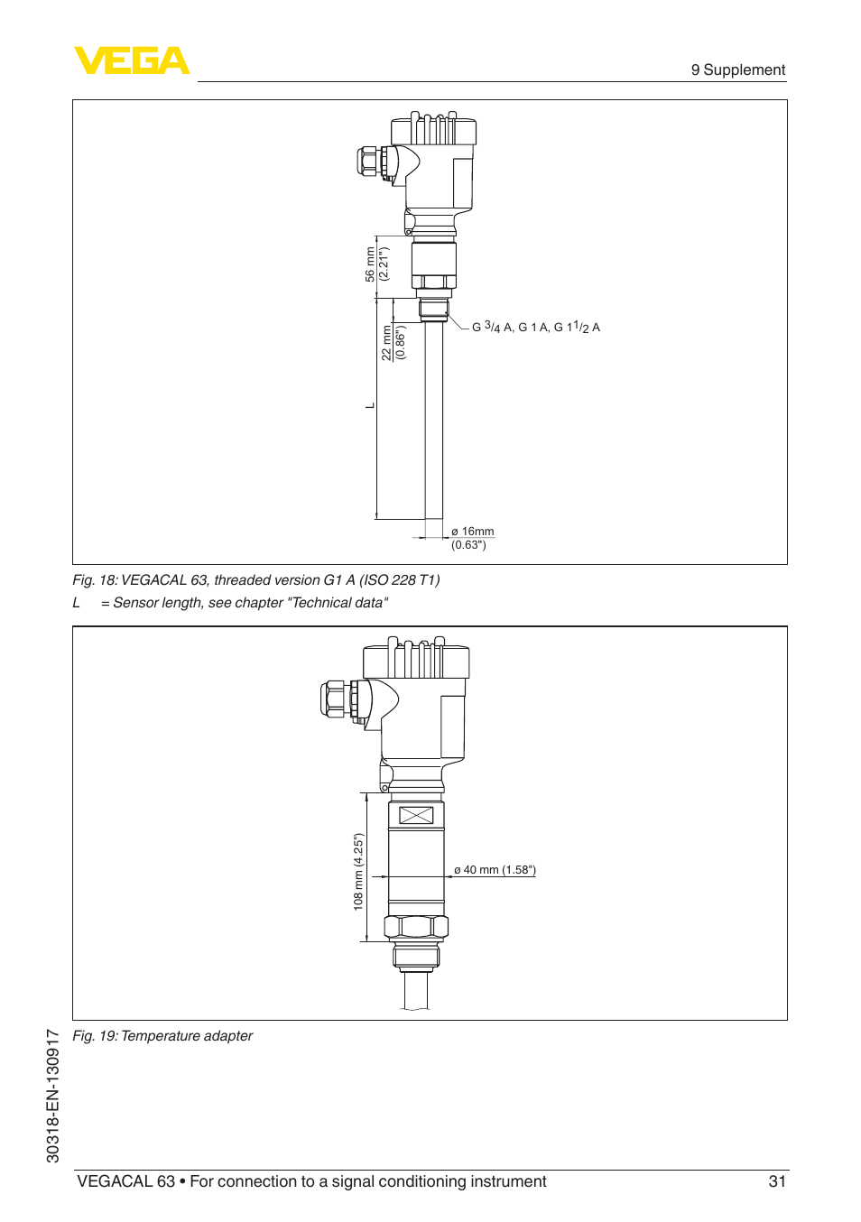 VEGA VEGACAL 63 For connection to a signal conditioning instrument User Manual | Page 31 / 36