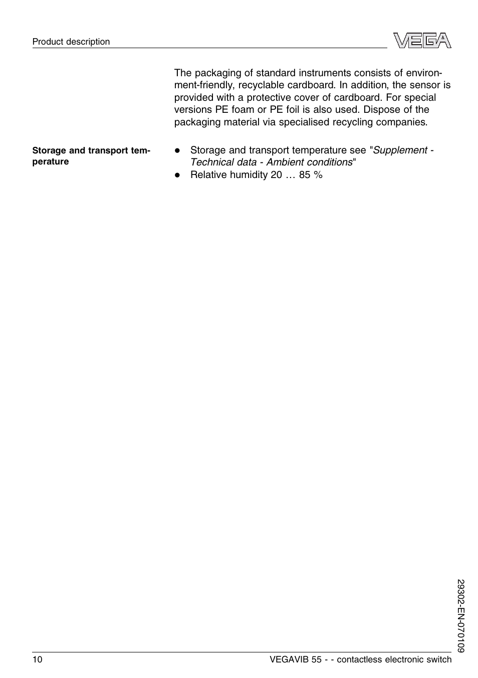 VEGA VEGAVIB 55 - contactless electronic switch User Manual | Page 10 / 32