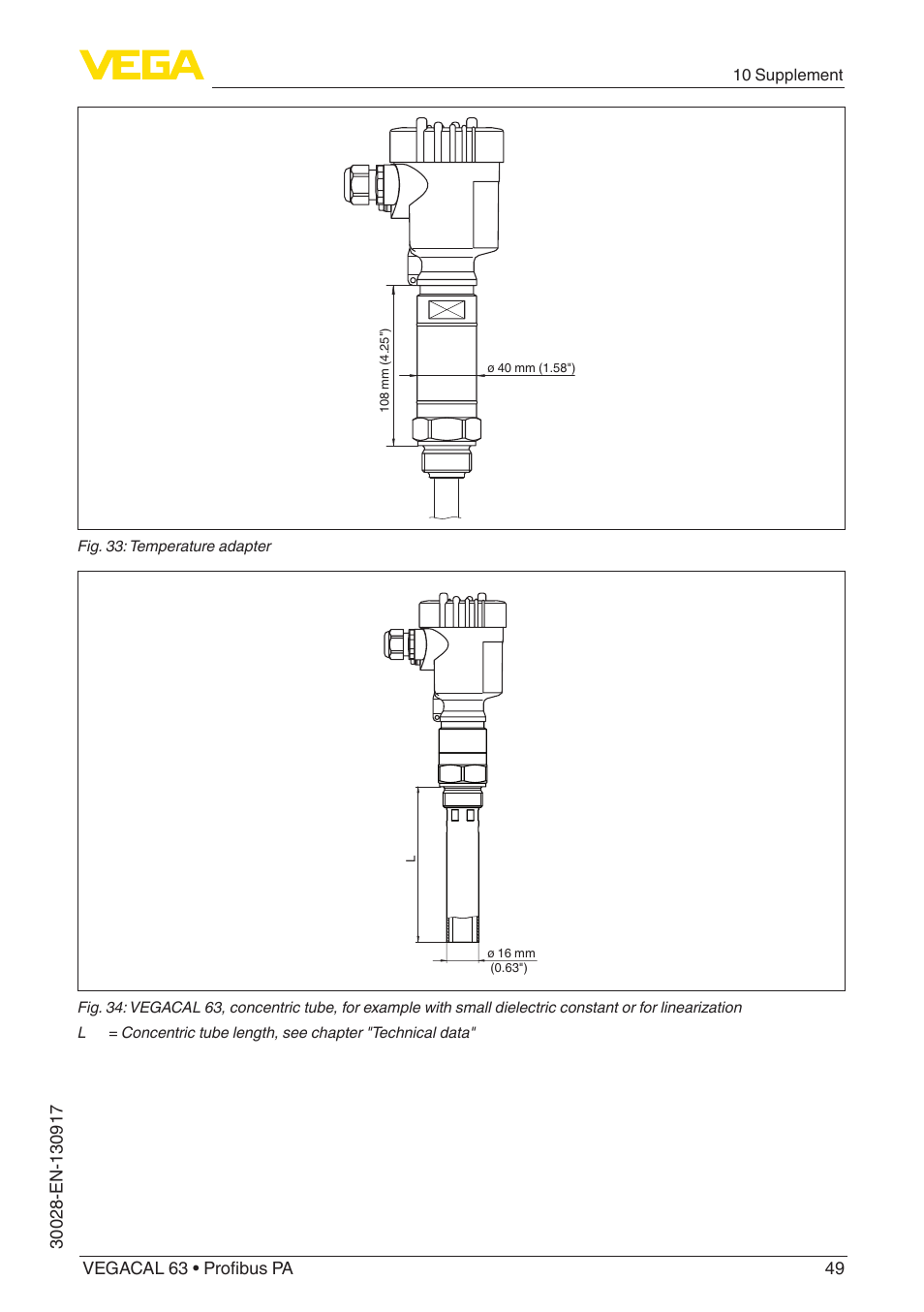 VEGA VEGACAL 63 Profibus PA User Manual | Page 49 / 52