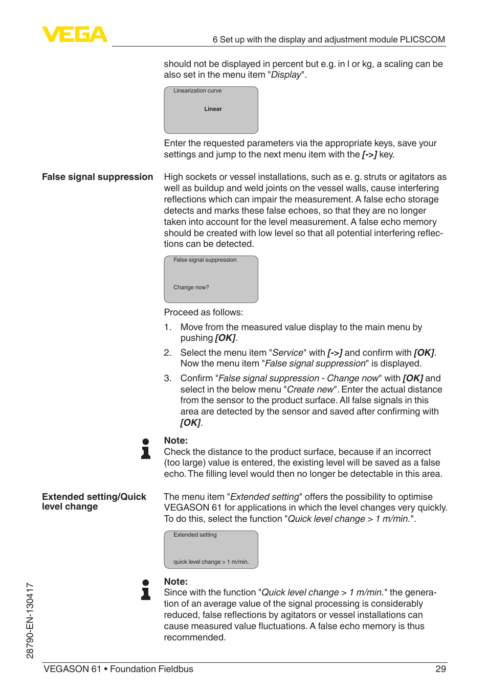 VEGA VEGASON 61 Foundation Fieldbus User Manual | Page 29 / 52