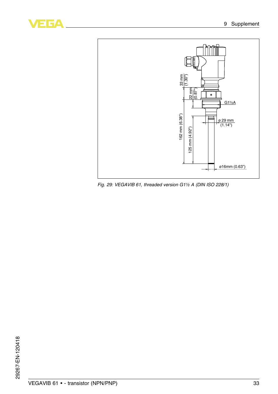 VEGA VEGAVIB 61 - transistor (NPN-PNP) User Manual | Page 33 / 36