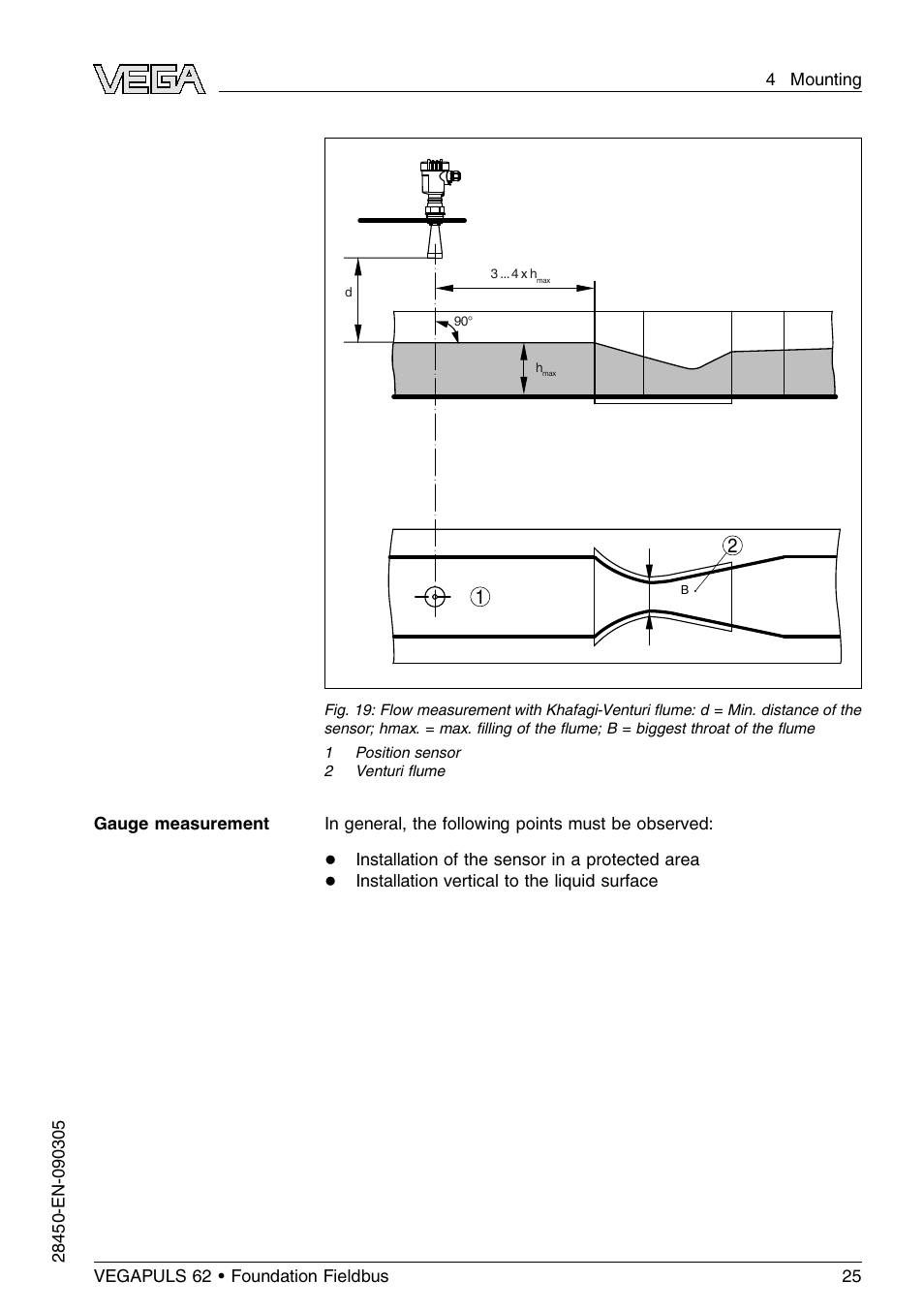 VEGA VEGAPULS 62 (≥ 2.0.0 - ≤ 3.8) Foundation Fieldbus User Manual | Page 25 / 84