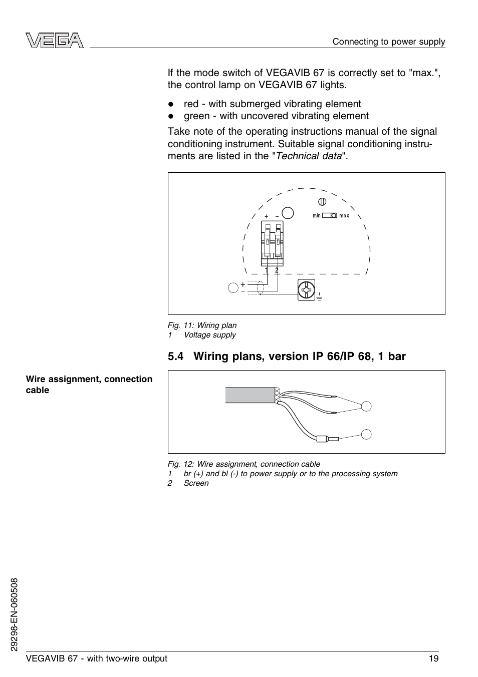 VEGA VEGAVIB 67 - two-wire User Manual | Page 19 / 32