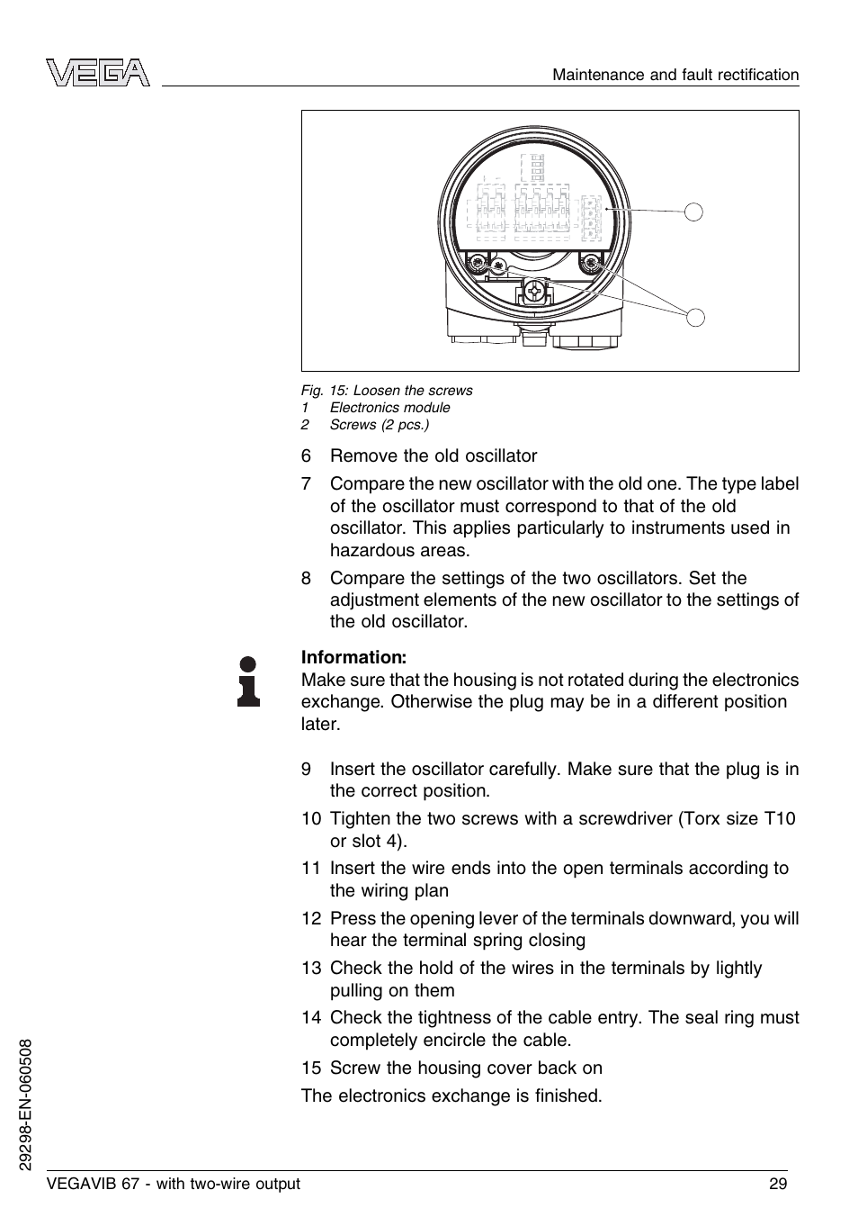 VEGA VEGAVIB 67 - two-wire User Manual | Page 29 / 32