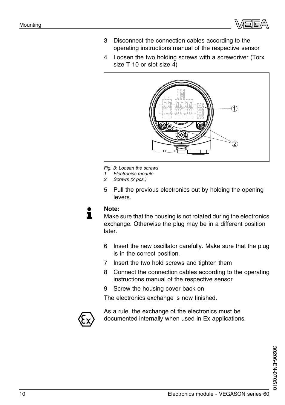 VEGA VEGASON series 60 Electronics module User Manual | Page 10 / 20