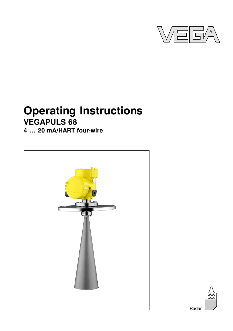 VEGA VEGAPULS 68 (≥ 2.0.0 - ≤ 3.8) 4 … 20 mA_HART four-wire User Manual | 72 pages
