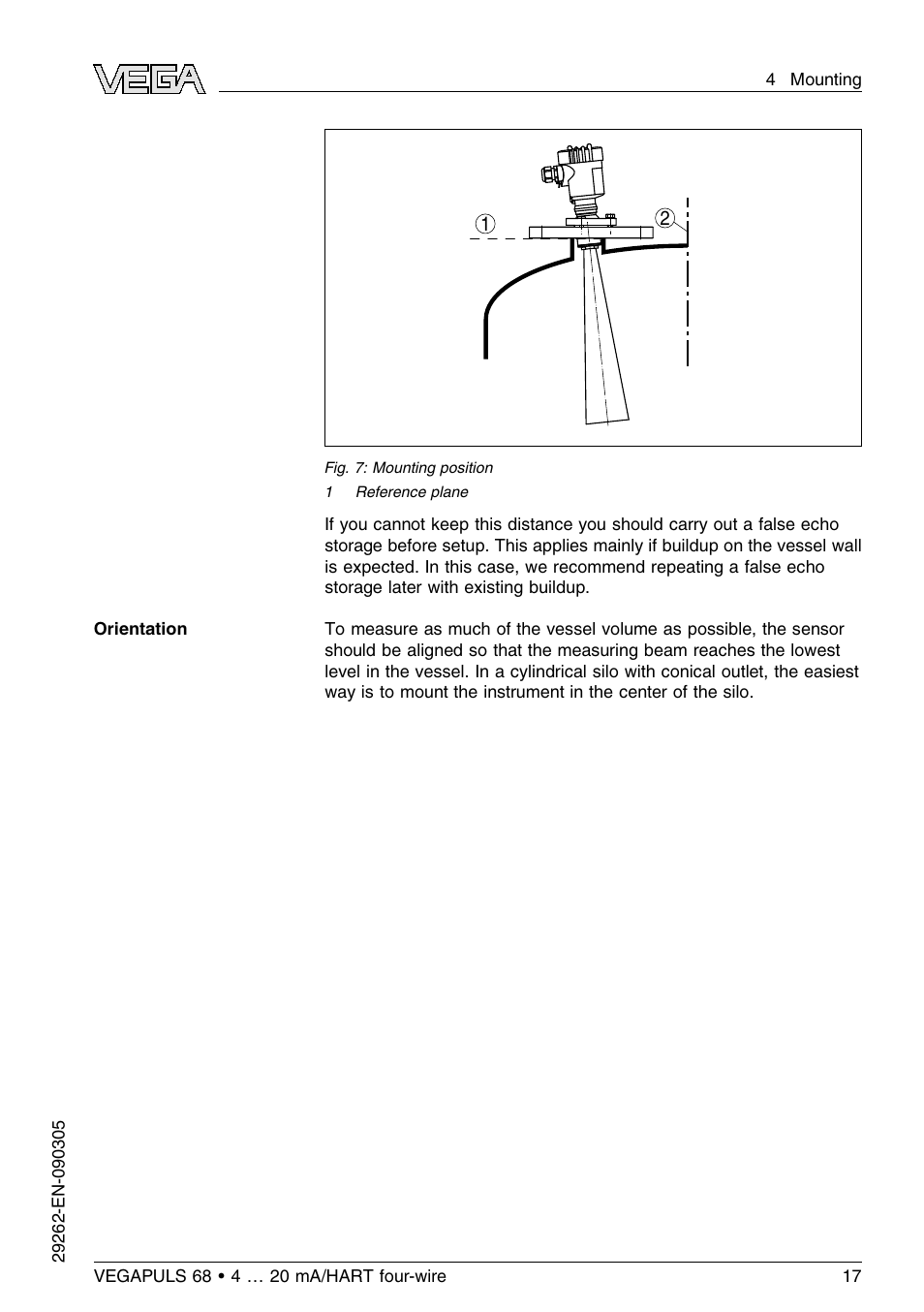 VEGA VEGAPULS 68 (≥ 2.0.0 - ≤ 3.8) 4 … 20 mA_HART four-wire User Manual | Page 17 / 72