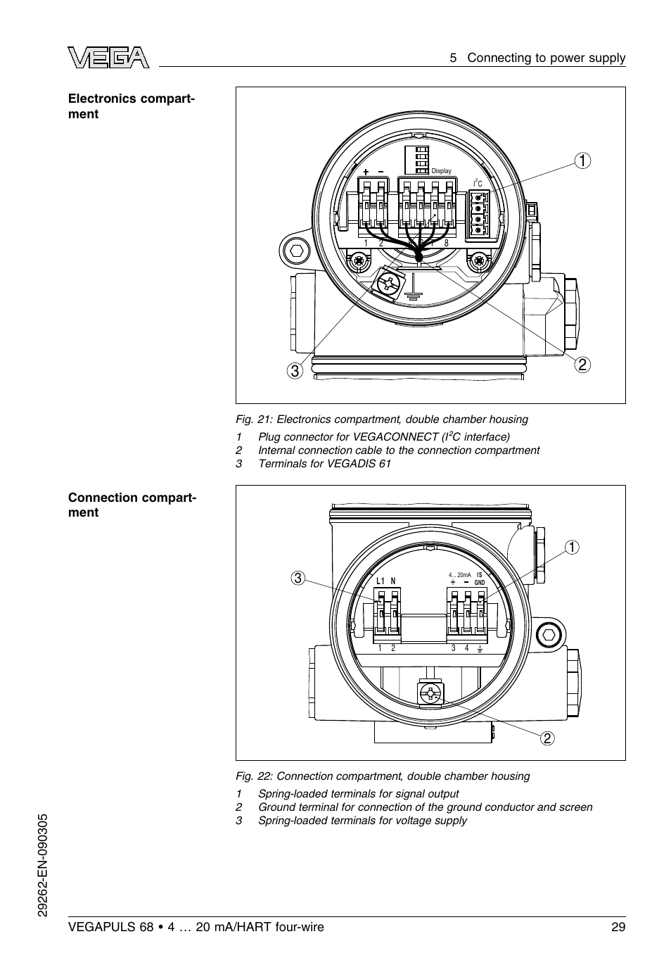 VEGA VEGAPULS 68 (≥ 2.0.0 - ≤ 3.8) 4 … 20 mA_HART four-wire User Manual | Page 29 / 72