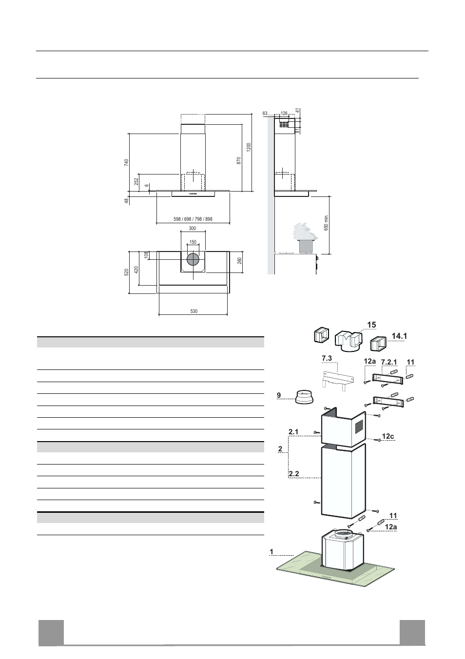 Characteristics, En 2 1 21, Dimensions | Components | ZANKER ZKC 9249 X User Manual | Page 21 / 36