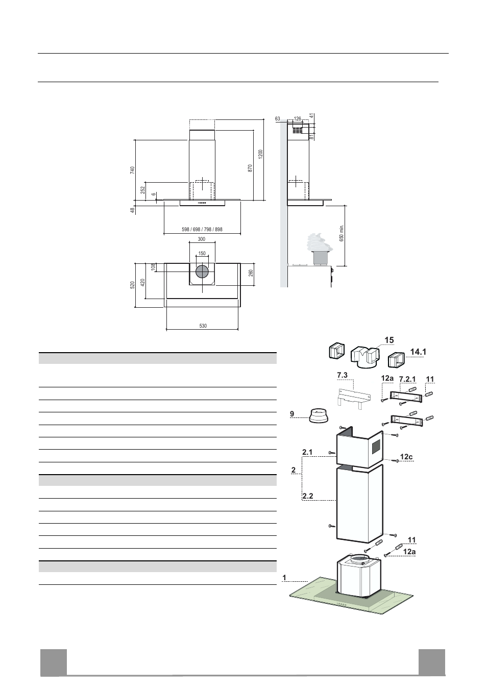 Charakteristiken, De 7 7, Platzbedarf | Komponenten | ZANKER ZKC 9249 X User Manual | Page 7 / 36