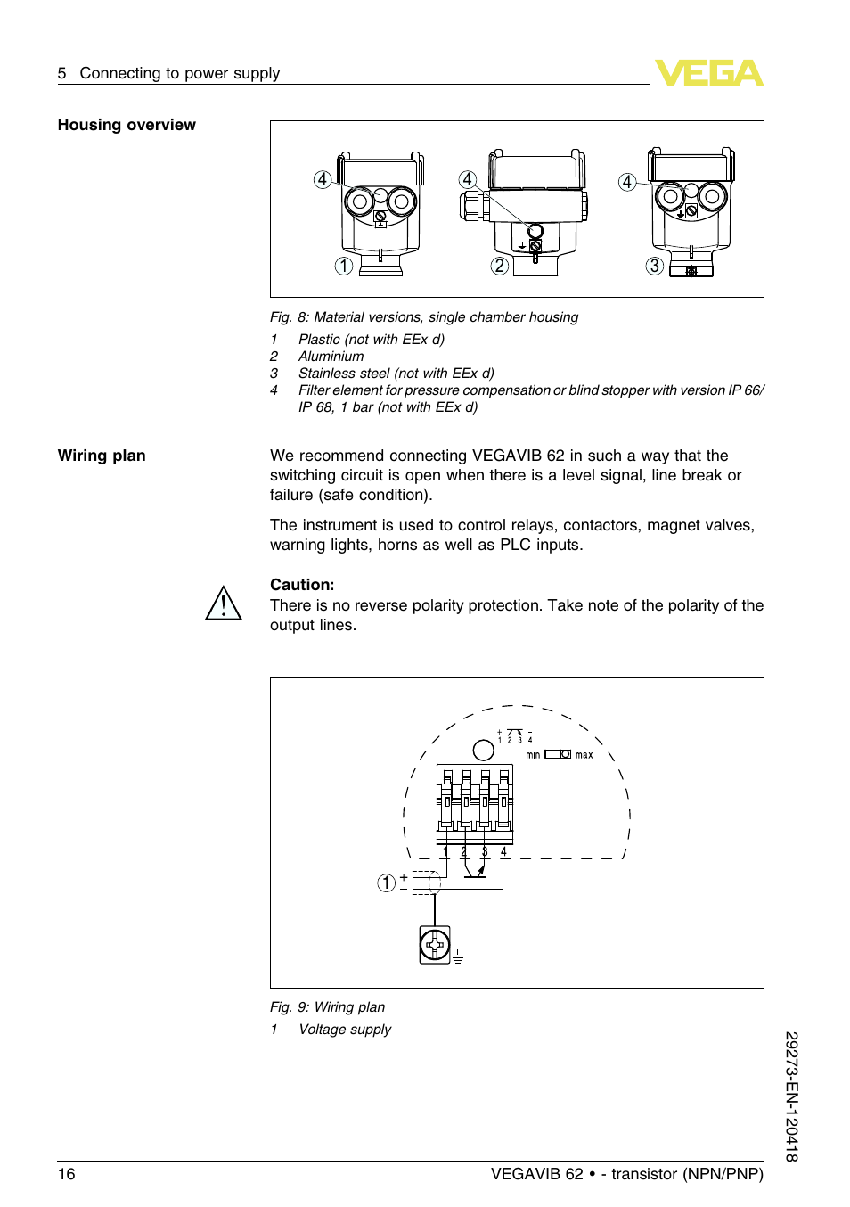 VEGA VEGAVIB 62 - transistor (NPN-PNP) User Manual | Page 16 / 36