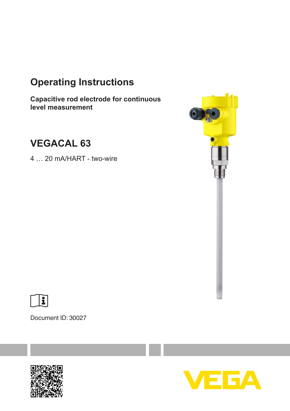 VEGA VEGACAL 63 4 … 20 mA_HART - two-wire User Manual | 52 pages