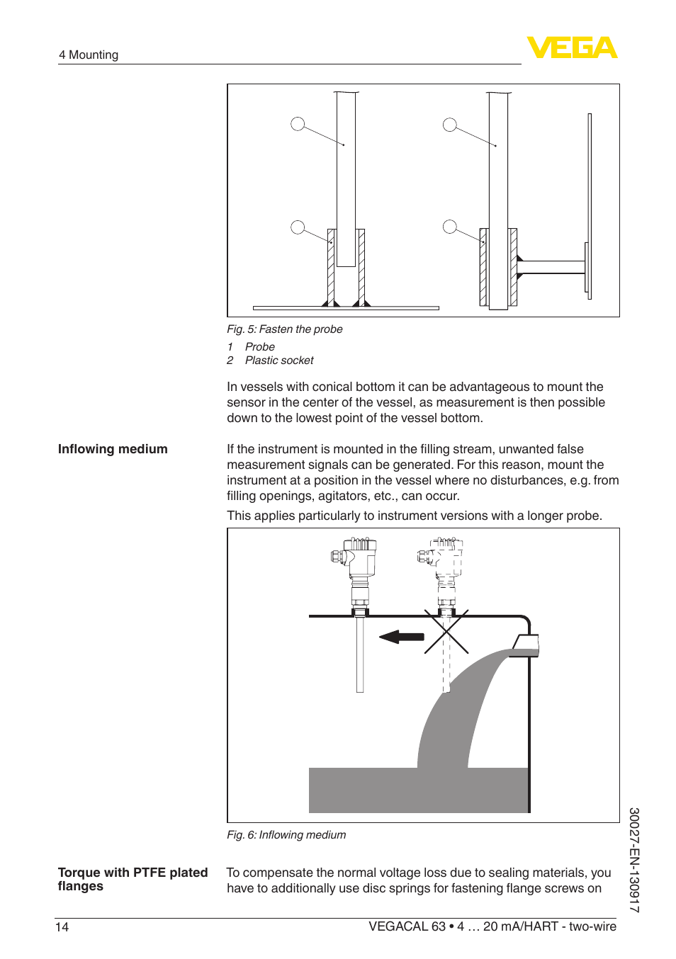 VEGA VEGACAL 63 4 … 20 mA_HART - two-wire User Manual | Page 14 / 52