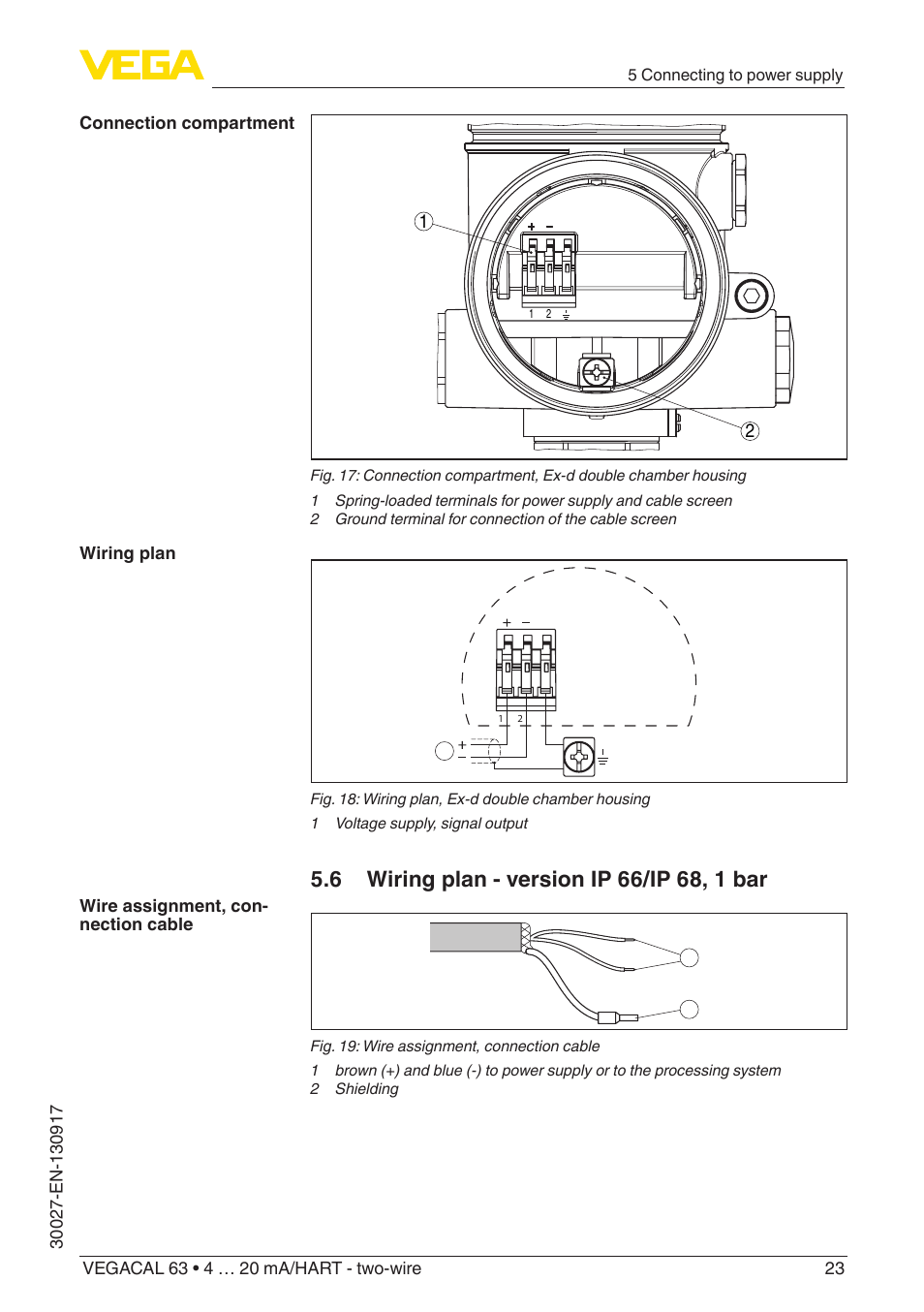 VEGA VEGACAL 63 4 … 20 mA_HART - two-wire User Manual | Page 23 / 52