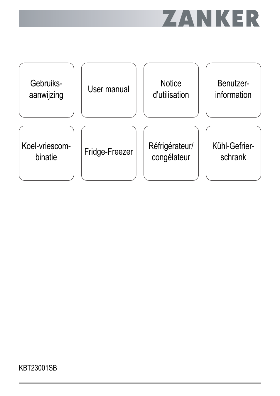 ZANKER KBT 23001 SB User Manual | 52 pages